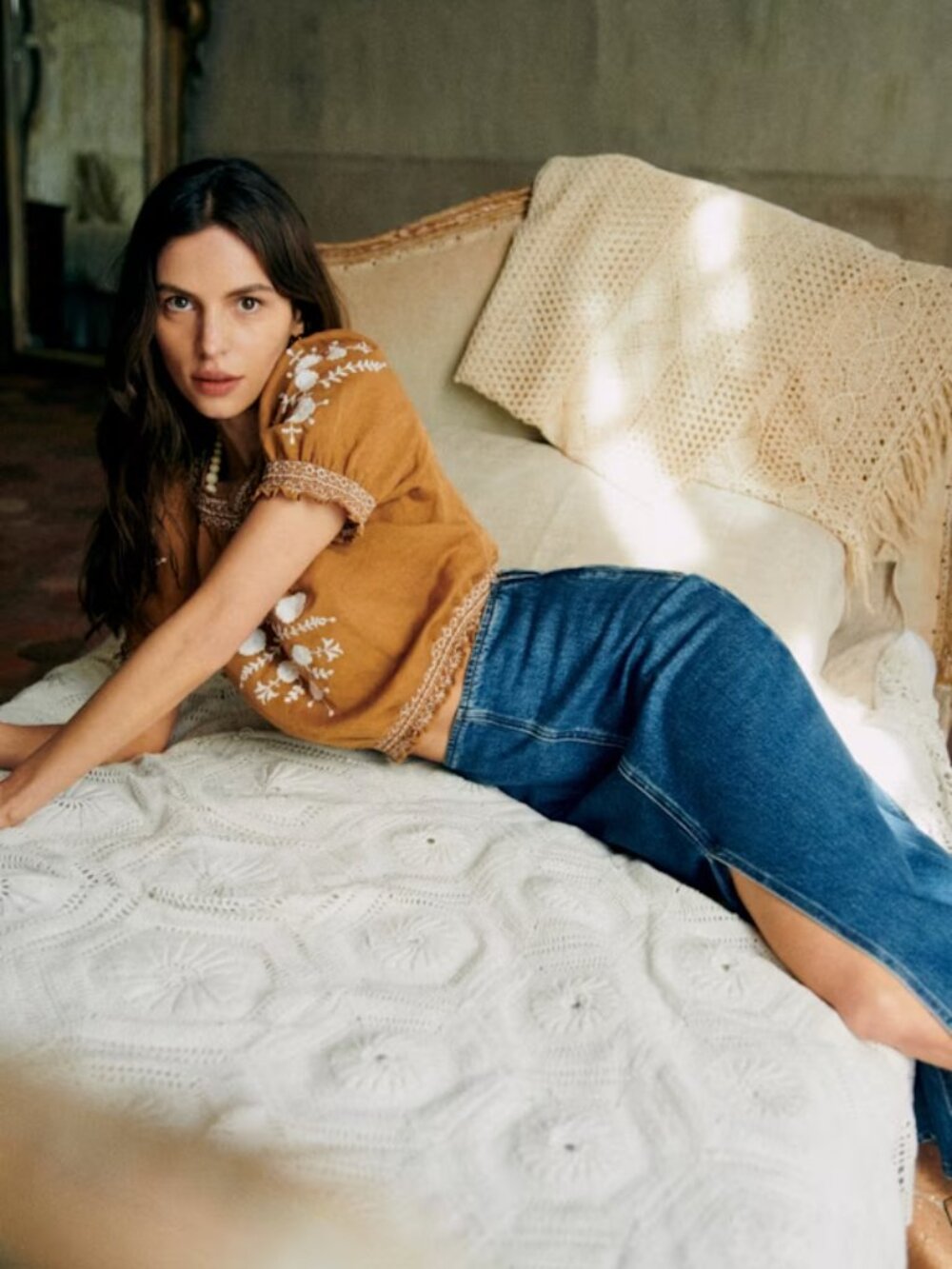 NWT Sezane Marru Blouse Camel size 8 - Picture 2 of 8